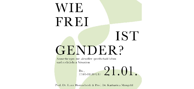 21.01.21 | 17h: Online-Vortrag “Wie frei ist Gender?”